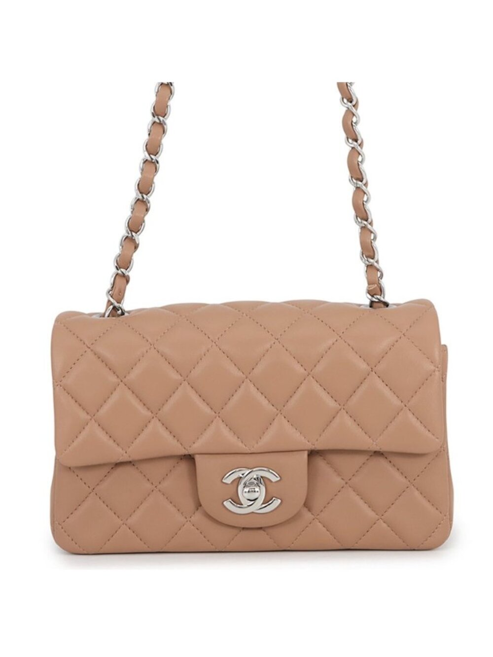 Chanel Chain Shoulder Bag Mini Quilted CC Logo Lambskin
